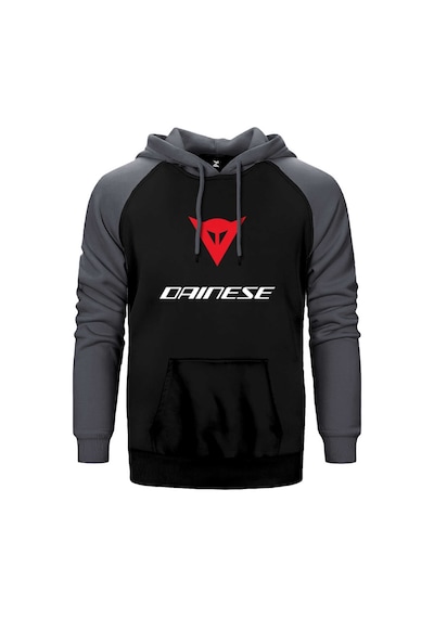 Dainese Motosiklet Gri Renk Reglan Kol Kapşonlu Sweatshirt Gri