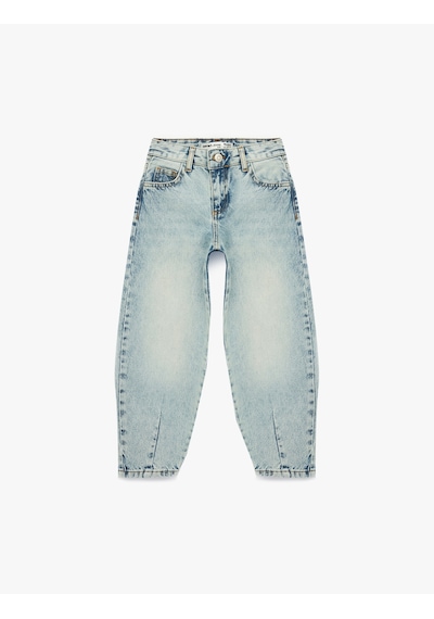 Koton Pamuklu Balon Kesim Denim Pantolon Lıght Indıgo 6skg40059ad Açık Mavi