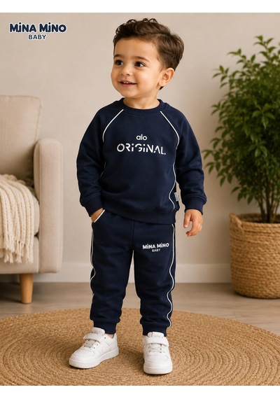 Mina Mino Baby Reglan Kol Biyeli Alo Baskılı Erkek İkili Takım 2-5 Yaş -ba465194261 - Lacivert