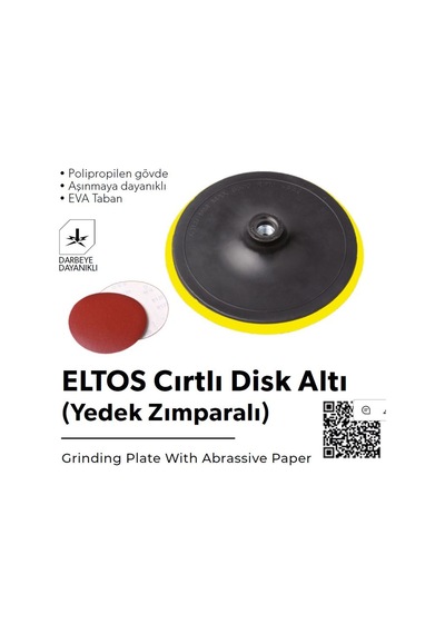 Eltos Cırtlı Disk Altı 180mm Yedek Zımparalı