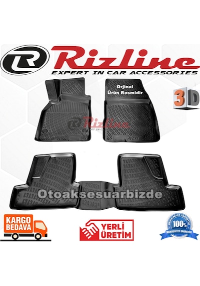 Megane 3 3D Paspas Havuzlu Siyah Hb 2010-2016 Arası 4 Prç Rizline N11.479