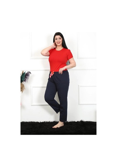 Mtm My The Mall Kadın Pamuklu Büyük Beden Alt Pijama Lacivert Lacivert