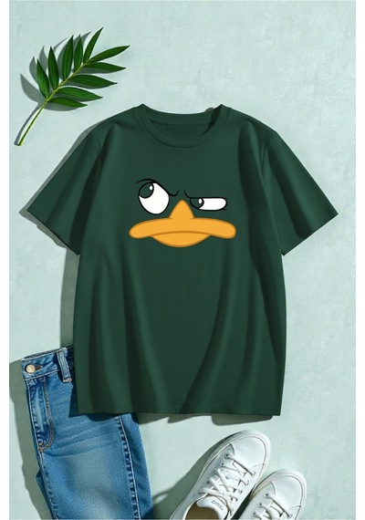 Uyguntarz Unisex Duffy Baskılı Tasarım Tshirt Yeşil