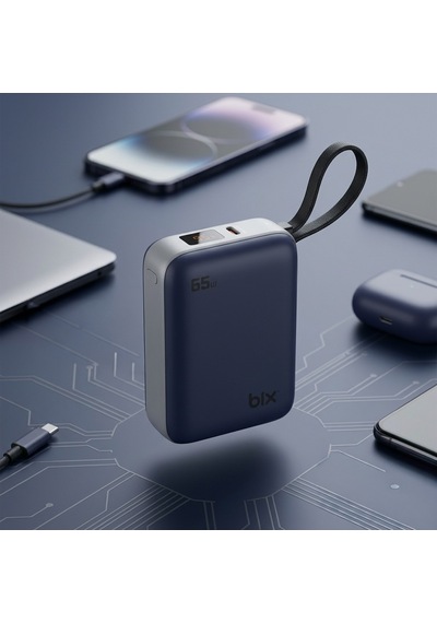 Bix Pb120 20000mah 65w Type-c Pd Kompakt Tasarımlı Dijital Göstergeli Powerbank Taşınabilir Hızlı Şarj Cihazı Mavi