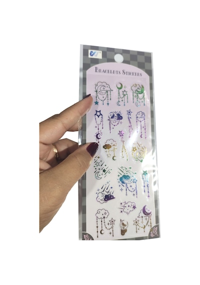 Şeffaf Renkli Sticker 7x17 Cm - Ay Bulut Tarot Çok Renkli