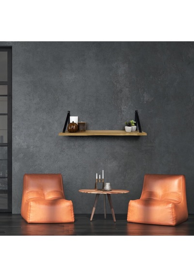 Duvar Rafı, Dekoratif Duvar Rafı, Masif Kayın Modern Duvar Rafı - 80 Cm