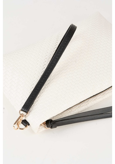 Vivaq Kadın Bellis Örgü Beyaz Astarlı Suni Deri Bilek Askılı Portföy El Ve Clutch Çanta