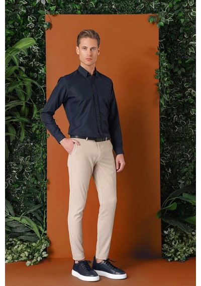 Efor Slim Fit Yan Cep Esnek Pamuk Casual Bej Pantolon P 1147 Bej