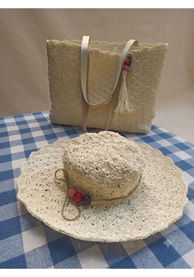 Buva Flora Kağıt İp&deri Omuz Çantası Kırık Beyaz
