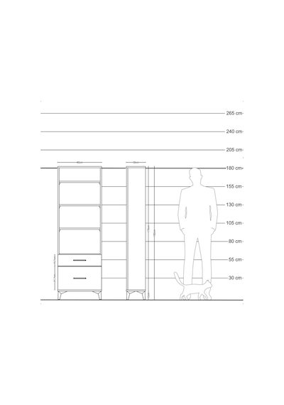 Arges Dolap 4 Raflı 2 Çekmeceli 60x30x182 Çam-aytaşı Çam