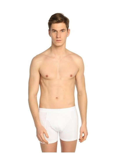 Tutku Erkek Elastan Likralı Esnek Boxer 12'Li Paket Beyaz 001