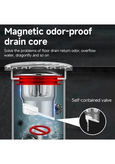 Anti Koku Zemin Drenaj Çekirdek Kanalizasyon Geri Akış Önleyici Duş Zemin Floor Drain Core-2pc