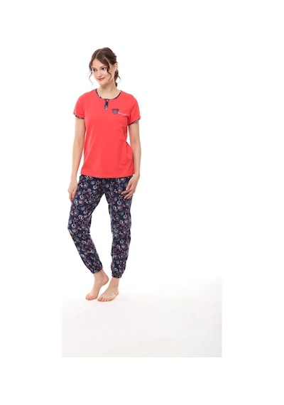 Pijadore 1448 Kadın Kısa Kollu Manşetli Pijama Takım 001