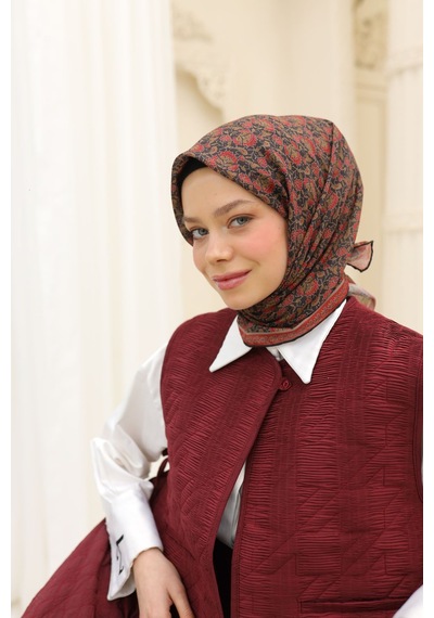 Silk Home Soft Eşarp 73077-25 Siyah, Taş, Olive, Kiremit