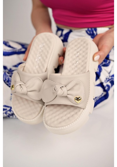 Nesil Shoes Dvm 6600 Bej Masaj Tabanlı Kadın Terlik-Bej