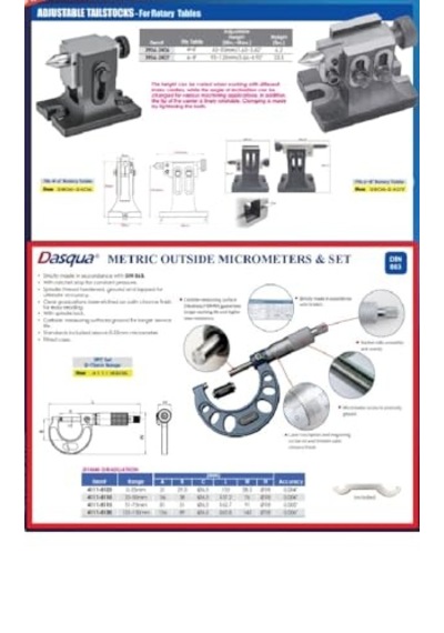 Dasqua 4111-8115 Dış Mikrometre, 50-75 Mm Aralık, 0,007 Doğruluk Genel