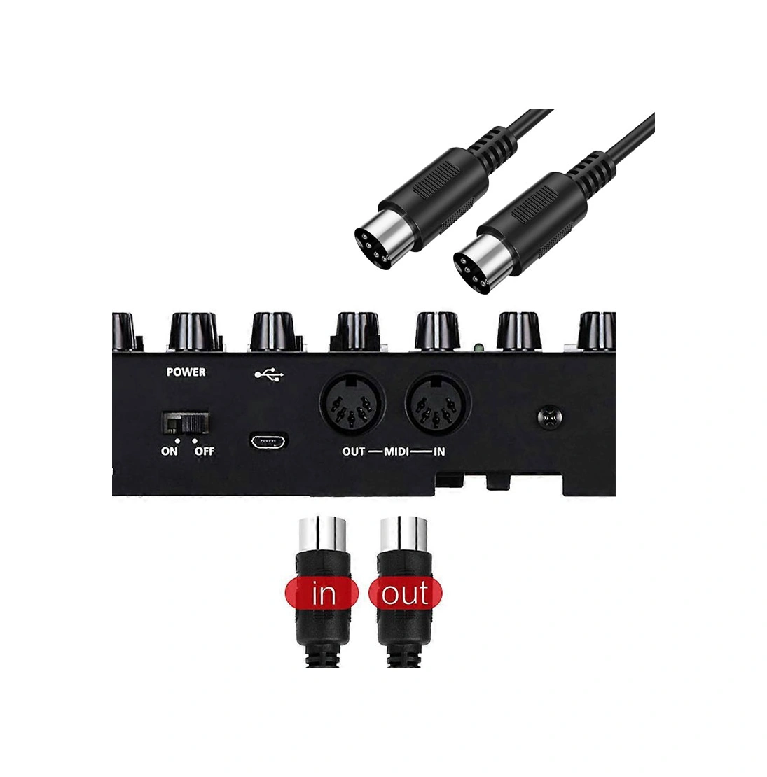 5 Pin Dın Erkek Erkek Midi Kablo Midi Ses Uzatma Kablosu 1.5m
