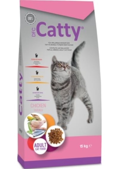 Catty Tavuklu Yetişkin Kedi Maması - 15 Kg Tüm Irklar İçin Tam Dengeli Beslenme Ve Lezzetli