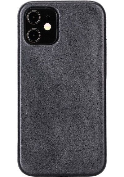 Apple İphone 12 Mini Uyumlu Deri Arka Kapak Rock Rst1 Siyah Diğer