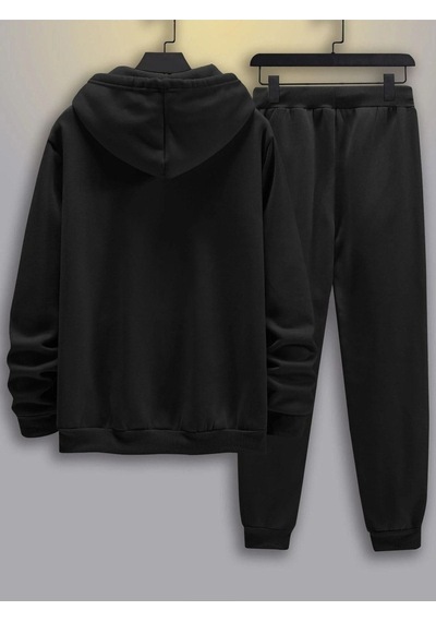 Paris Çizgili Eşofman Takımı Sweatshirt Jogger - Siyah Baskılı Oversize Şardonlu Kapüşonlu Siyah Paris Çizgili Eşofman Takımı Sweatshirt Jogger - Siyah Baskılı Oversize Şardonlu Kapüşonlu Siyah
