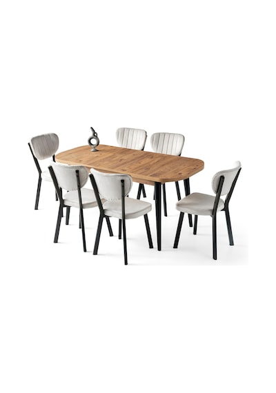 Venüs Star Mdf Mutfak Masa 6 Lı Sandalye Takımı 80x130