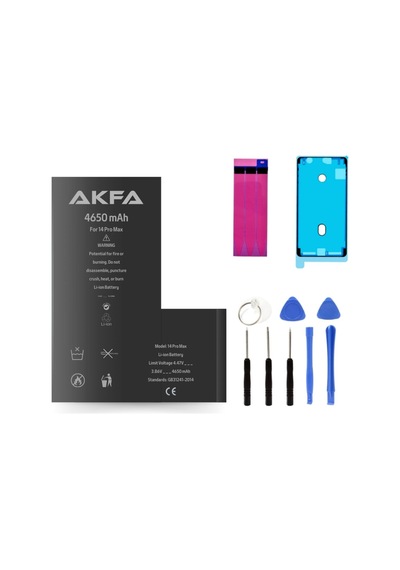 Akfa Apple Uyumlu iPhone  14 Pro Max Telefon Batarya- 4650 Mah + Tamir Seti Model:14promaxbt11