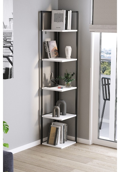 Bofigo 5 Raflı Metal Köşe Kitaplık Rafı Dekoratif Aksesuar Rafı Selanik 180 Cm Beyaz Bofigo 5 Raflı Metal Köşe Kitaplık Rafı Dekoratif Aksesuar Rafı Selanik 180 Cm Beyaz