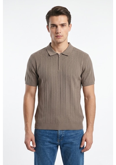 Baglan Erkek Spor Polo Yaka Triko Tişört Bgl-st05373 Vizon