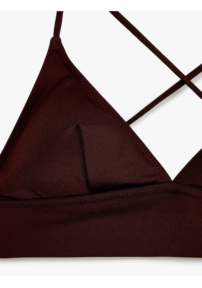 Koton Çapraz Askılı Bralet Bikini Üstü Kahverengi 6sak10016mm Kahve