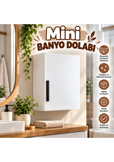 Mini Banyo Dolabı Beyaz