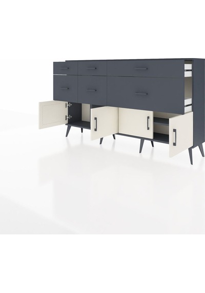 Arges Konsol Tek Raflı 6 Çekmeceli 4 Kapaklı 176x30x99 Antrasit-aytaşı/antrasit Aytası/antrasıt - Antrasıt Arges Konsol Tek Raflı 6 Çekmeceli 4 Kapaklı 176x30x99 Antrasit-aytaşı/antrasit Aytası/antrasıt - Antrasıt