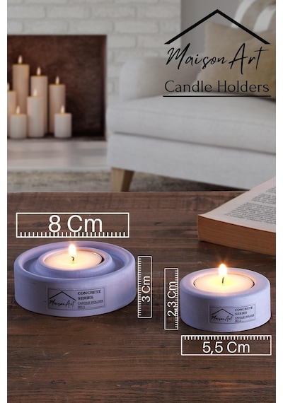 Holder 4'lü Set Mumluk Tea Light Mumluk Seti Lila-yeşil Lila- Yeşil