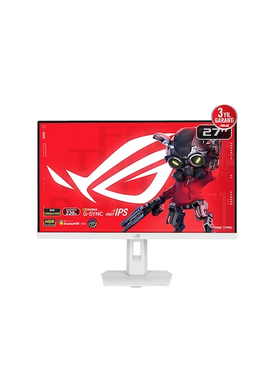 Asus Rog Strix Xg27acsr-w 27 İnç 0.3ms 220 Hz 2k Fast Ips Freesync Ve G-sync Uyumlu Hdr Gaming Monitör Beyaz
