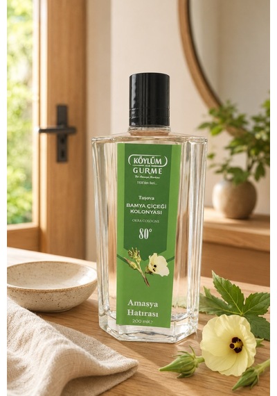 Köylüm Gurme Taşova Bamya Çiçeği Kolonyası 80 Cam Şişe 200 Ml