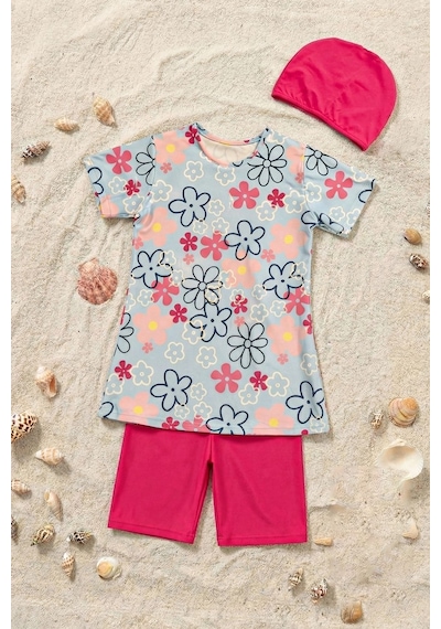 Zuzunga Daisy Bloom Kız Çocuk Mayo Takımı Mavi