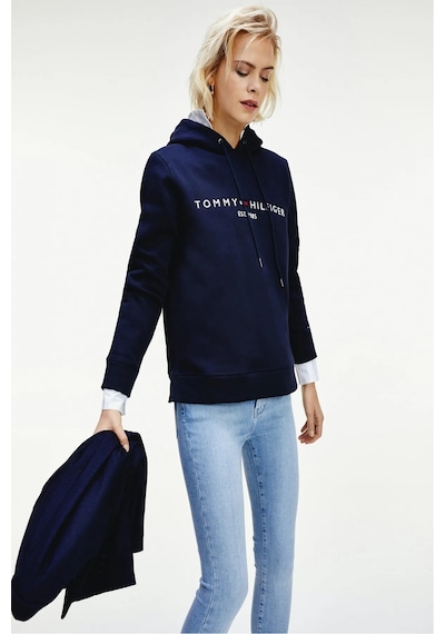 Tommy Hilfiger Bayan Kapşonlu Sweatshirt Lacivert