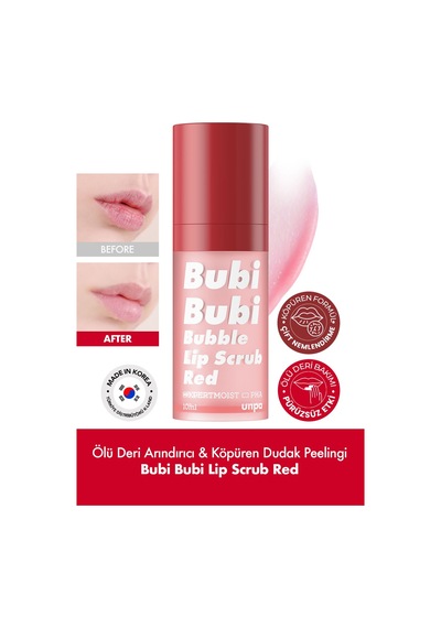 Unpa Ölü Derileri Arındıran Köpüren Dudak Peelingi UNPA Bubi Bubi Lip Scrub Red