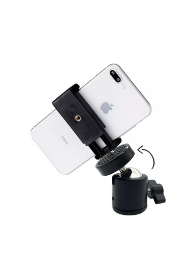 Saywın Çift Girişli Telefon Tutuculu Tripod Slr Kamera İçin 360 Derece Dönebilen Metal Mafsal Aparatı 1/4 -