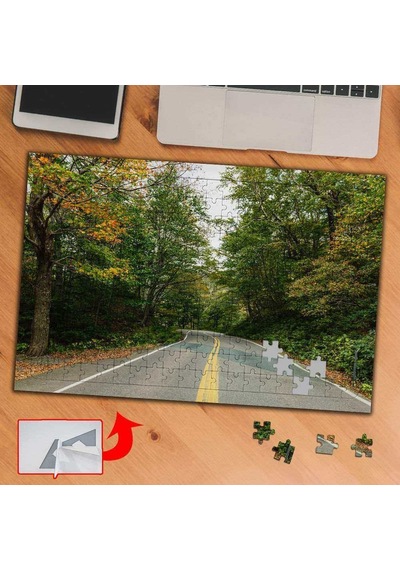 Ağaçlı Sonbahar Yolu,doğa 240 Parça Puzzle Yapboz Tablo-434600