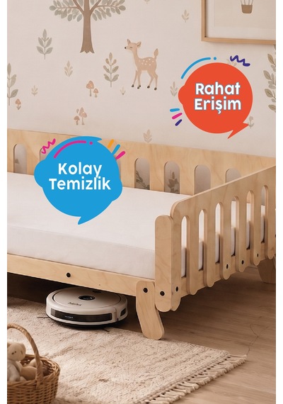 Dreamy Montessori Yatak Doğal Ahşap 100 X 200 Cm