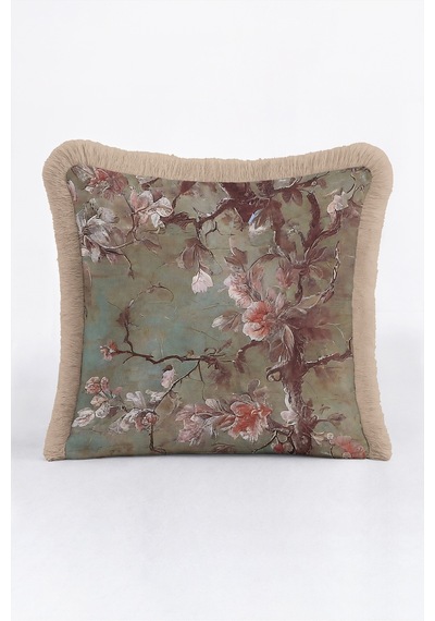 Vintage Çiçekli Saçaklı Yastık Kılıfı - Sanatsal Floral Yeşil Vizon Püsküllü Kırlent Kılıfı Kadim Yörünge Opal Vintage Çiçekli Saçaklı Yastık Kılıfı - Sanatsal Floral Yeşil Vizon Püsküllü Kırlent Kılıfı Kadim Yörünge Opal