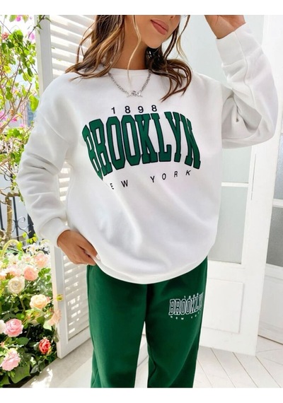 Hırsch Kadın Brooklyn Baskılı Eşofman Takımı Beyazyeşil