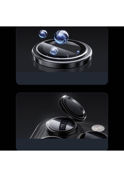 Apple Uyumlu   iPhone 16 Pro Benks Metal Kamera Lens Koruyucu Parlama Önleyici Glass Warrior Siyah