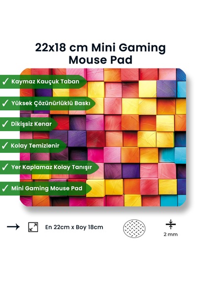 Colorful Wooden Boxes 22x18cm Mp392218 İlyuka Mini Boy Mousepad