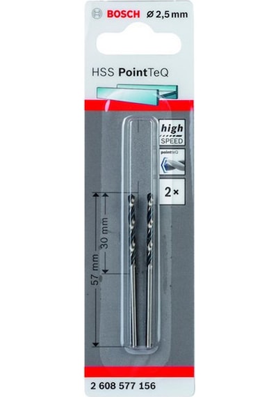 Bosch HSS-PointTeQ 2.5 mm 2'li Paket Metal Delme Ucu 2608577156