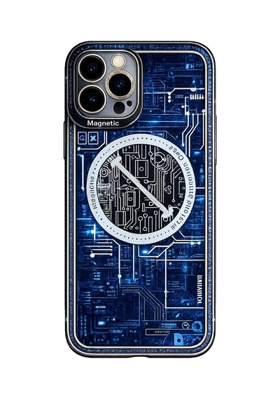 İphone 14 Pro Max Uyumlu Mavi Desenli Silikon Kılıf Color1006