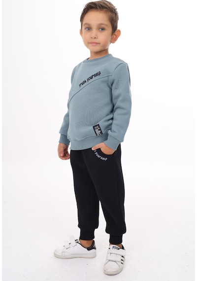 Toontoy Kids Toontoy Erkek Çocuk 2'li Takım Baskılı Bisiklet Yaka Asimetrik Sweatshirt & Beli Paçası Lastikli Cepli Jogger Eşofman Altı Açık Mavi Toontoy Kids Toontoy Erkek Çocuk 2'li Takım Baskılı Bisiklet Yaka Asimetrik Sweatshirt & Beli Paçası Lastikli Cepli Jogger Eşofman Altı Açık Mavi