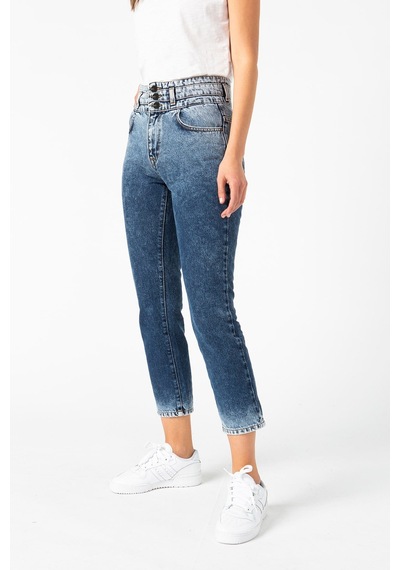 Vigoss Kadın Kemer Detaylı Denim Pantolon 23827-00008 Lacivert