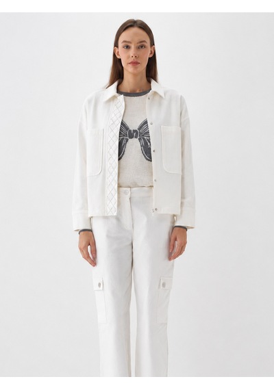 Xint Beyaz Lüks Dokulu Soft Kadife Oversize Pantolon 201245