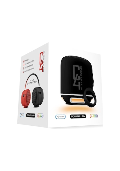 Powerway C4 Siyah Taşınabilir Led Işıklı Bluetooth Hoparlör